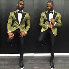 Newest Black Lapel One-Button Bespoke Formal Dinner Prom Suit for Man