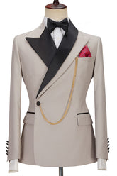 Stylish Slim Fit Peaked Lapel Men's Suits for Prom