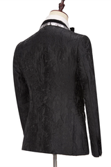 Stylish Black David Best Wedding Suits for Groom Double-Breasted with Peaked Lapel