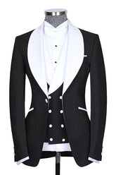 Newest Beach Wedding Suits with Black Shawl Lapel for Groom