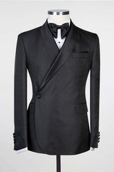 Fashion Simple Black Shawl Lapel Men's Suits for Wedding