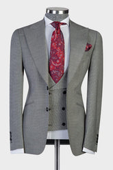 Eugene Latest Design Three-Piece Gray Peaked Lapel Men's Suits