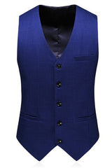 Chic Slim Fit Navy Blue Notched Lapel Wedding Tuxedo