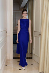 濠㈣泛绉撮崺妗筺e Shoulder Long Sleeve Long High Split Formal Dress With Beading