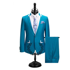 Charming Casual Slim Fit Notched Lapel Business Prom Man's Suit