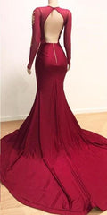 Mermaid Long Sleeves Evening Dress With Lace Appliques