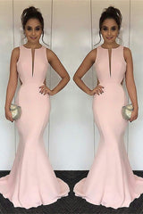 Mermaid Pink Long Evening Dress