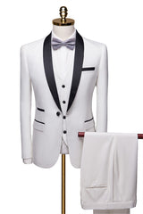 New Fashion Slim-Fit White Shawl Lapel Wedding Suit