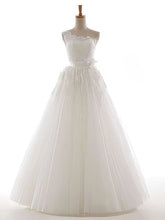 One Shoulder Tulle Ball Gown Wedding Dress With Appliques Lace