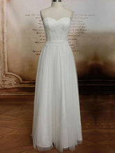A-line Sweetheart Tulle Floor-length Wedding Dress With Lace