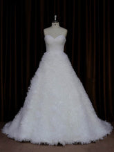 Elegant Ball Gown Sweetheart Tulle Court Train Wedding Dress With Ruffles