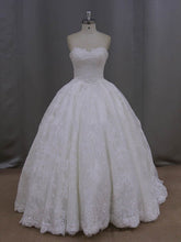 Stunning Ball Gown Sweetheart Lace Court Train Wedding Dress With Beading
