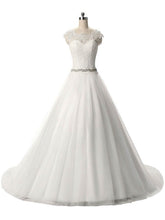 Gorgeous Ball Gown Wedding Dress with Illusion Tulle and Appliques Lace