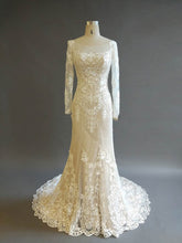 Mermaid Illusion Tulle Wedding Dress with Appliques Lace and Sweep Train