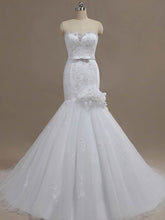 Mermaid Sweetheart Appliques Lace Tulle Wedding Dress