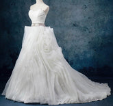 Gorgeous Sweetheart Ball Gown Wedding Dress with Cascading Ruffles and Organza Court Train