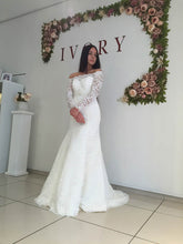 Mermaid Off-the-shoulder Lace Sweep Train Wedding Dress