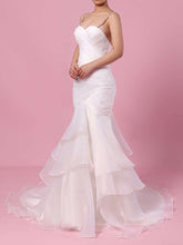 Trumpet/Mermaid Sweetheart Organza Sweep Train Wedding Dress With Cascading Ruffles