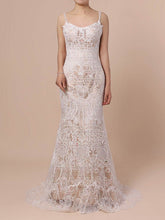 Scoop Neck Lace Sweep Train Wedding Dress for Trumpet/Mermaid