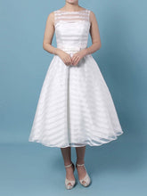 Organza Tea-length Wedding Dress with Sashes & Ribbons