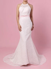 Mermaid Illusion Lace Wedding Dress with Sashes & Ribbons