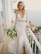 Trumpet Mermaid Illusion Lace Wedding Dress with Buttons