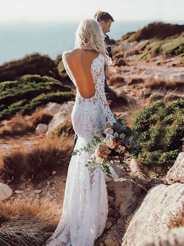 sweep train mermaid dress Elegant Mermaid Sweetheart Sweep Train Wedding Dress with Lace Appliques,MW486