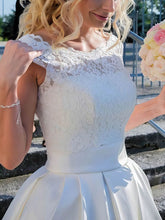 Lace Satin Floor-length Wedding Dresses: The Ball Gown Illusion
