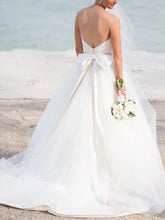 Beautiful Ball Gown Sweetheart Tulle Court Train Wedding Dress With Bow