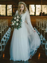 V-neck Tulle Lace Ball Gown Wedding Dresses With Sashes/Ribbons