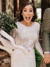 A-Line Chiffon Wedding Dress with Lace and Scoop Neckline