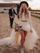 Tulle Silk-like Satin Trumpet/Mermaid Off-the-shoulder Wedding Dress With Split Front and Sweep Train