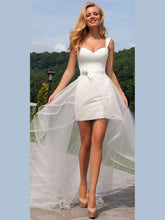Lace Sweetheart Tulle Sheath/Column Wedding Dress with Sashes/Ribbons Sweep Train