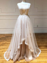 Illusion Tulle Ball Gown Wedding Dresses with Appliques Lace and Sweep Train