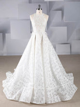 Lace Court Train Wedding Dresses With Beading - Ball Gown Scoop Neck