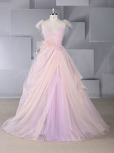 V-neck Tulle Ball Gown Wedding Dress With Lace Sweep Train