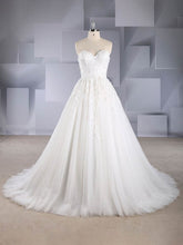 Breathtaking Ball Gown Sweetheart Tulle Sweep Train Wedding Dresses with Beading