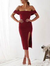 Beautiful Off-the-shoulder Sheath Bridesmaid Dress in Stretch Crepe