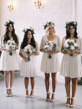A-line V-neck Knee-length Chiffon Bridesmaid Dresses