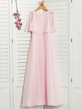 Chiffon Scoop Neck A-line Floor-length Bridesmaid Dresses