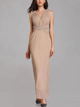 Beaded Sheath/Column V-neck Chiffon Bridesmaid Dresses for Ankle-length Style