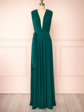 A-line V-neck Jersey Floor-length Bridesmaid Dresses With Sashes / Ribbons