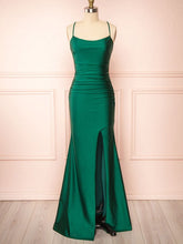 Silk-like Satin Floor-length Sheath/Column Ruffles Scoop Neck Bridesmaid Dresses