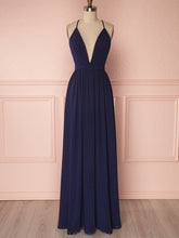 A-line V-neck Chiffon Floor-length Ruffles Bridesmaid Dresses