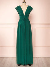 A-line V-neck Chiffon Floor-length Bridesmaid Dresses with Sashes/Ribbons
