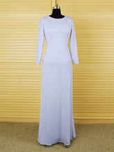 Elegant Chiffon Ruffles Open Back Scoop Neck Floor-length Long Sleeve Mother of the Bride Dress
