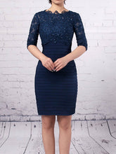 Elegant Lace Chiffon Knee-length Ruffles Mother of the Bride Dress