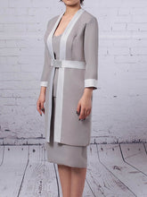 Knee-length Beaded Chiffon Sweetheart Sheath Mother of the Bride Dress