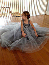 A-line Square Neckline Tulle Floor-length Flower Girl Dress with Sashes / Ribbons