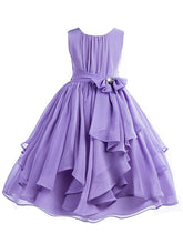 Cheap Flower Girl Dresses - A-line Scoop Neck Chiffon Floor-length Sashes / Ribbons